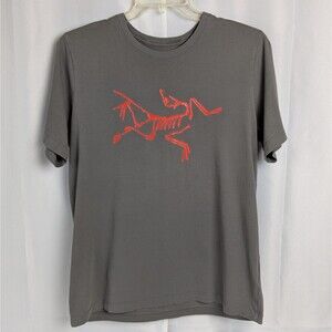 NWOT Arc'Teryx T-Shirt Men's Large Archaeopteryx Skeleton Big Logo Gray